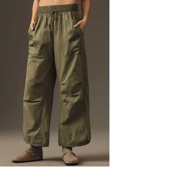 Daily Practice by Anthropologie Sporty Parachute Pants size S green nwt - Picture 3 of 9